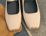 Chicmy 2023 NEW Classic Silk Ballet Shoes Buckle Strap Ballet Shoes Women Square Toe Simple Women Flats Elegant Valentine Shoes