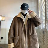 Winter Thick Corduroy Jacket Men Warm Fashion Retro Thickened Lamb Wool Jackets Mens Streetwear Korean Loose Short Coat Men