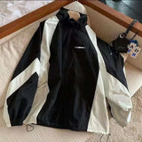 CHICMY Windbreaker Jackets Harajuku Oversized Streetwear Black Trench Jacket Couple Clothes Korean Fashion College Coats New 2024