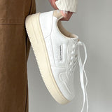 Chicmy Korean Flat Platform White Canvas Vulcanize Shoes Sneakers Women's Spring New Casual Sports Tennis Basket Harajuku
