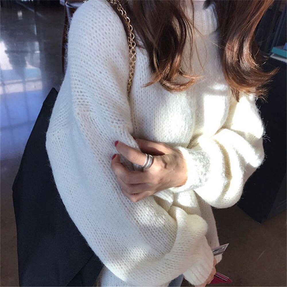 Chicmy 10 Colors Pink Women Sweater Womens Winter Sweaters Pullover Female Knitting Overszie Long Sleeve Loose Knitted Outerwear White