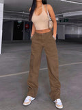 Chicmy Streetwear Cargo Pants Women Y2K High Waist Flap Pocket Wide Leg Trousers Loose Straight Pants 2023 Fashion Vintage Casual Jeans