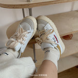 Chicmy Brand White Sneakers For Women Leather 2023 Platform Casual Woman Flats Lace Up Sport Sneakers Ladies Trainers Designer New