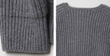 Chicmy-Korean style, Korean men's outfit, minimalist style, street fashion No. 4454 KNITTED ROUND-NECK CARDIGAN SWEATER