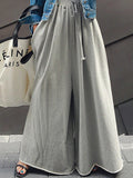 Chicmy-Loose Urban Gray Wide Leg Elastic Waist Pants