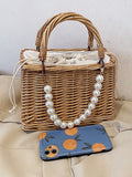Chicmy-Vintage Urban Cute Pearl Weave Handbag
