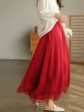 Chicmy-Casual Solid Color Chiffon Column Wide Leg Pants&Skirt