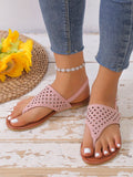 ChicmyVintage Rhinestone Hollow Out Slingback Thong Sandals
