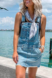 CHICMY-Women's Spring and Summer Outfits, Casual and Fashionable Adjustable Buckle Denim Overall Dress