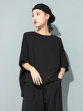 Chicmy-New Solid Round-Neck T-Shirts