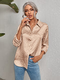 Chicmy-Urban Leopard Long Sleeves Lapel Blouse