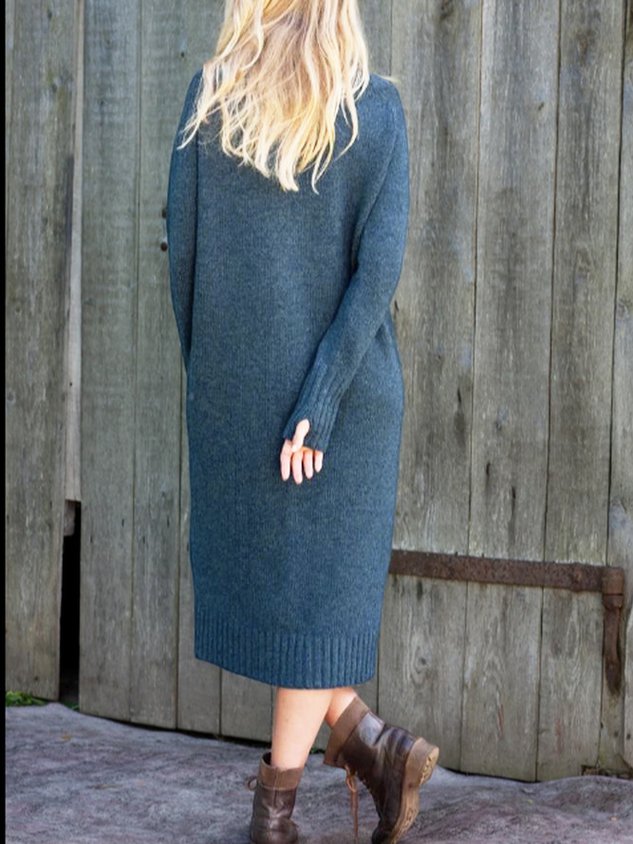 Chicmy Casual Yarn/Wool Yarn Turtleneck Dress