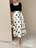 Chicmy-Polka-Dot Loose Skirts Bottoms