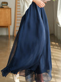 Chicmy-Casual Solid Color Chiffon Column Wide Leg Pants&Skirt