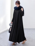 Chicmy-Simple 6 Colors Plus Size Loose Long Sleeve Casual Dress