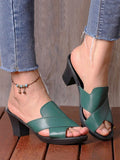 ChicmyVintage Cutout Chunky Heel Mule Sandals