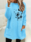 ChicmyLoose Casual Fluff/Granular Fleece Fabric Dandelion Sweatshirt