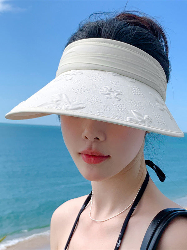Chicmy-Floral Printed Hollow Sun protection Hats&Caps
