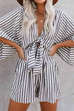 CHICMY-Women's Spring and Summer Outfits, Casual and Fashionable Wind In My Sails Cotton Pocketed Tie Romper