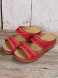 ChicmyRetro Style Hollow Out Circular Embroidery Foot Casual Slippers