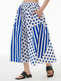 Chicmy-Polka-Dot Split-Joint Striped High Waisted Loose Skirts Bottoms