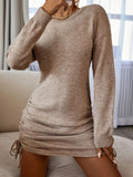 Chicmy-Side Drawstring Open Back Sweater Dress