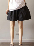 Chicmy-Comfortable Pure Color Linen Cotton Shorts