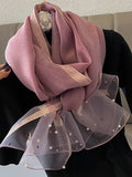 Chicmy-Sun-Protection Beaded See-Through Shawl&Scarf