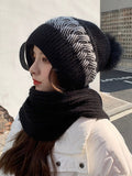 Chicmy-Casual Jacquard 7 Colors Scarf&Hat Set