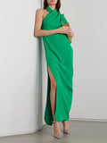 Chicmy-Casual  Asymmetric Split-Side Solid Color Maxi Dresses