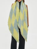 Chicmy-Diamond-Patterned Fringed Keep Warm Shawl&Scarf