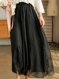 Chicmy-Casual Solid Color Chiffon Column Wide Leg Pants&Skirt