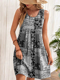 Chicmy Casual Loose Ethnic Scoop Neck Dress