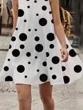 Chicmy-Sleeveless A-Line Polka Dot High-Neck Mini Dresses