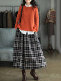 Chicmy-Artistic Retro Plaid A-Line Skirt