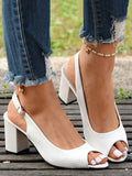 ChicmyPeep-Toe Slingback Chunky Heel Sandals