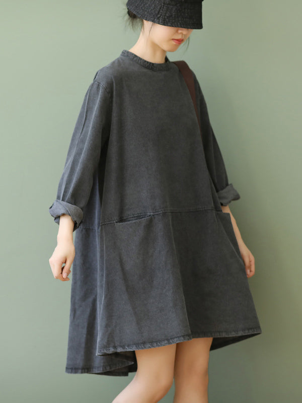 Chicmy-Urban Split-Joint A-Line Long Sleeves Mini Dress