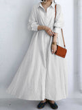 CHICMY-Graduation gift, graduation evening dress Striped Buttoned Plus Size Loose Lapel Shirt Dress Maxi Dresses