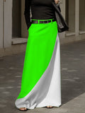 Chicmy-High Waisted Contrast Color Skirts Bottoms