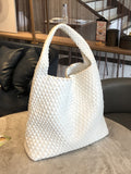 Chicmy-Solid Color Woven Handbags Bags