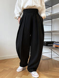 Chicmy-Loose Wide-Leg Velcro Suit Pants