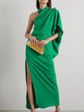 Chicmy-Casual  Asymmetric Split-Side Solid Color Maxi Dresses