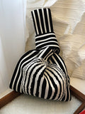 Chicmy-Striped Woven Handbag Bags Accessories