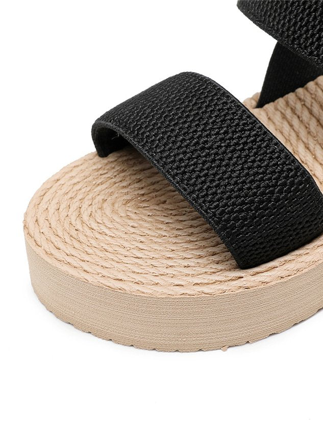ChicmyDouble Strap Slingback Wedge Heel Beach Sandals