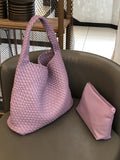 Chicmy-Solid Color Woven Handbags Bags