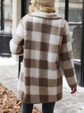 ChicmyFluff/Granular Fleece Fabric Casual Plaid Teddy Coat
