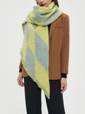 Chicmy-Diamond-Patterned Fringed Keep Warm Shawl&Scarf