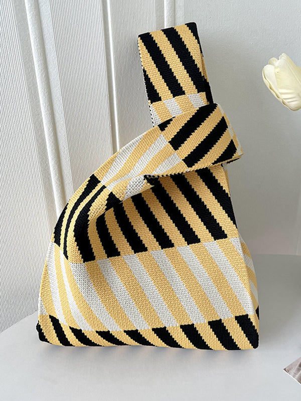 Chicmy-Striped Woven Handbag Bags Accessories