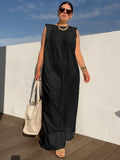 Chicmy-Solid Color Sleeveless Wide Leg Jumpsuits