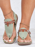 ChicmyVacation Rivet Decor Braided Adjustable Buckle Strappy Sandals
